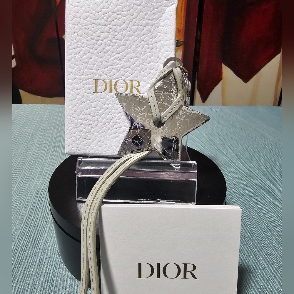 Dior Star Keychain with Leather Strap